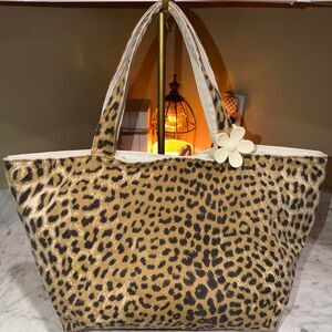 Leopard print tote bag shoulder bag